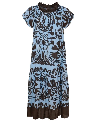 Marta du Chateau - MDCMuse Kjole - Blue/Marrone